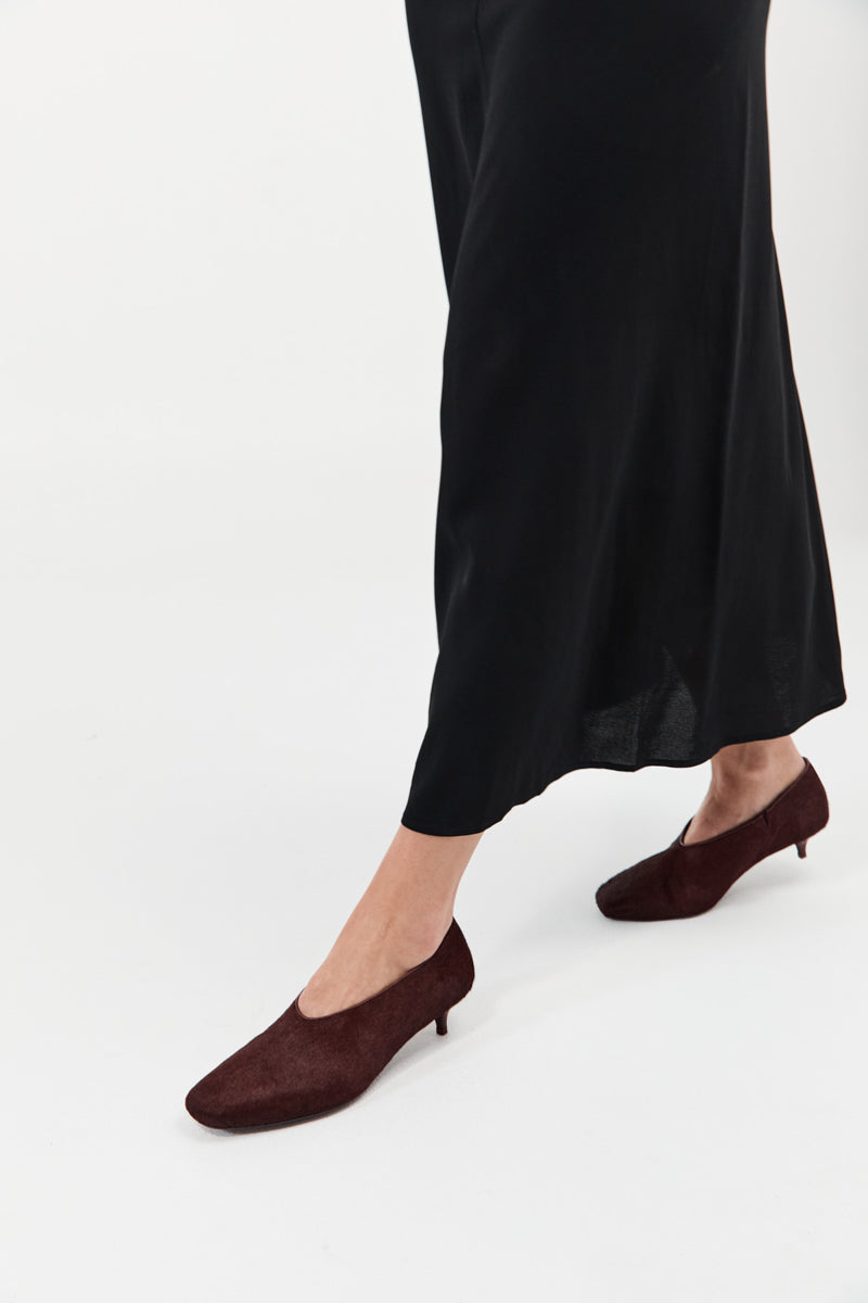 Pony Hair Glove Heel - Plum