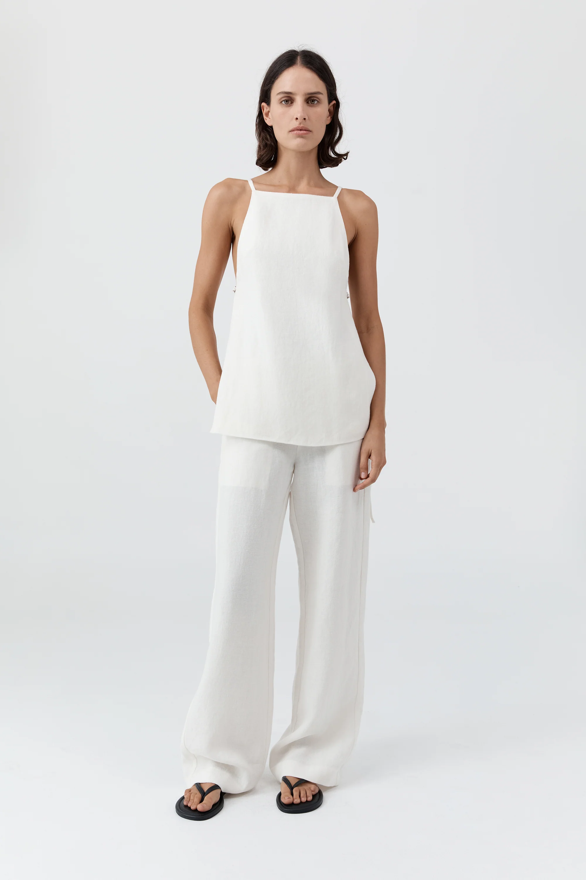 Belted Side Detail Top - Off White