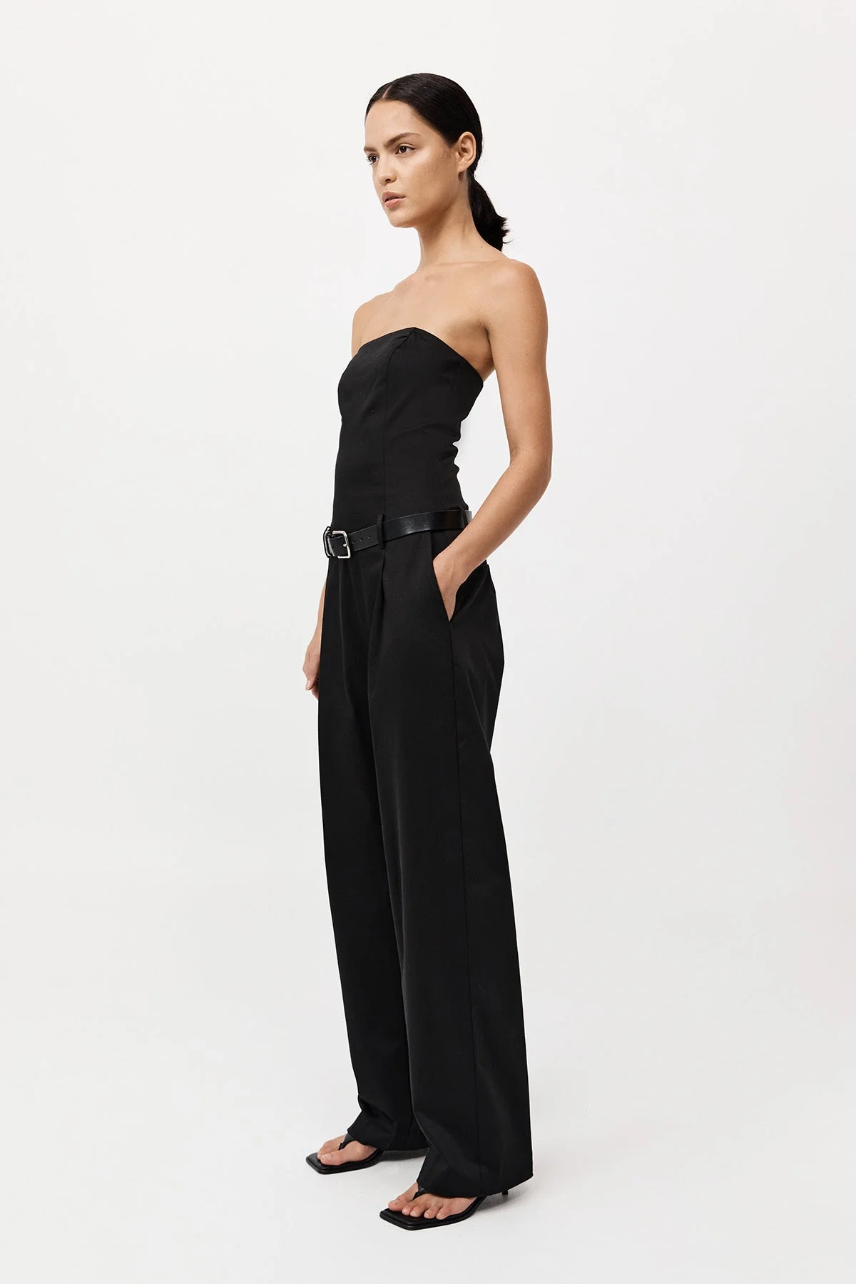 Tailored Strapless Jumpsuit - Black