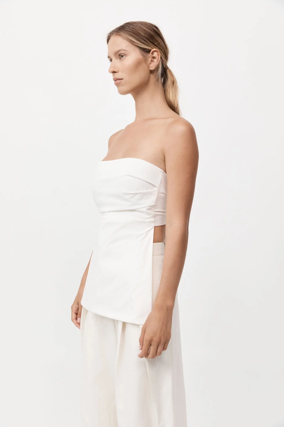 Strapless Tie Back Top - Off White