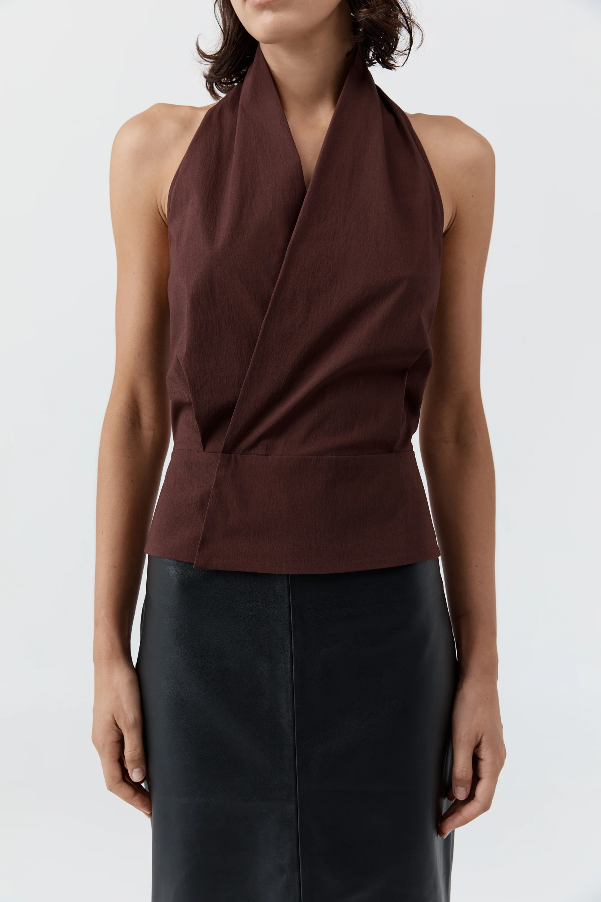 Halter Wrap Top - Liqueur