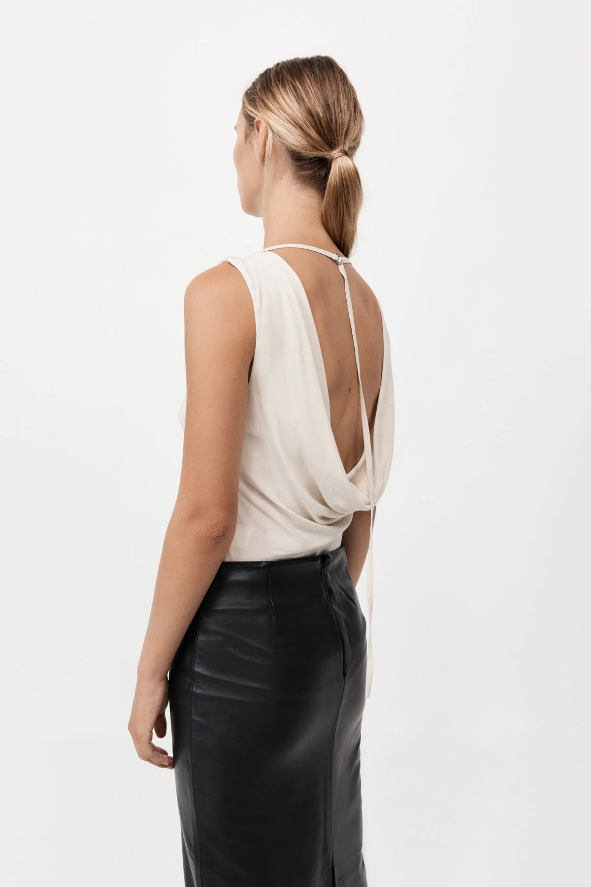 Draped Cowl Top - Dove