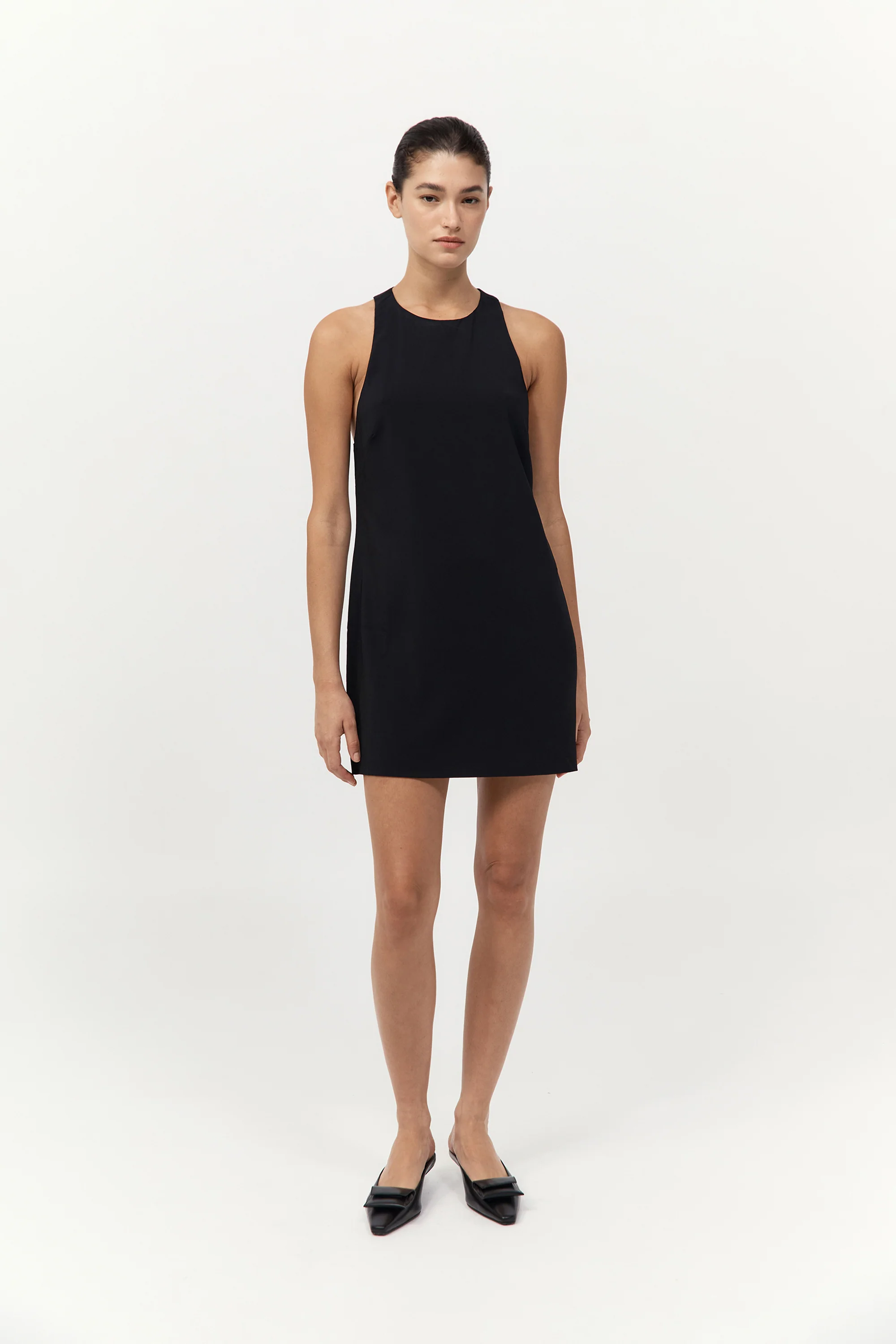 Cut Away Shift Dress - Black