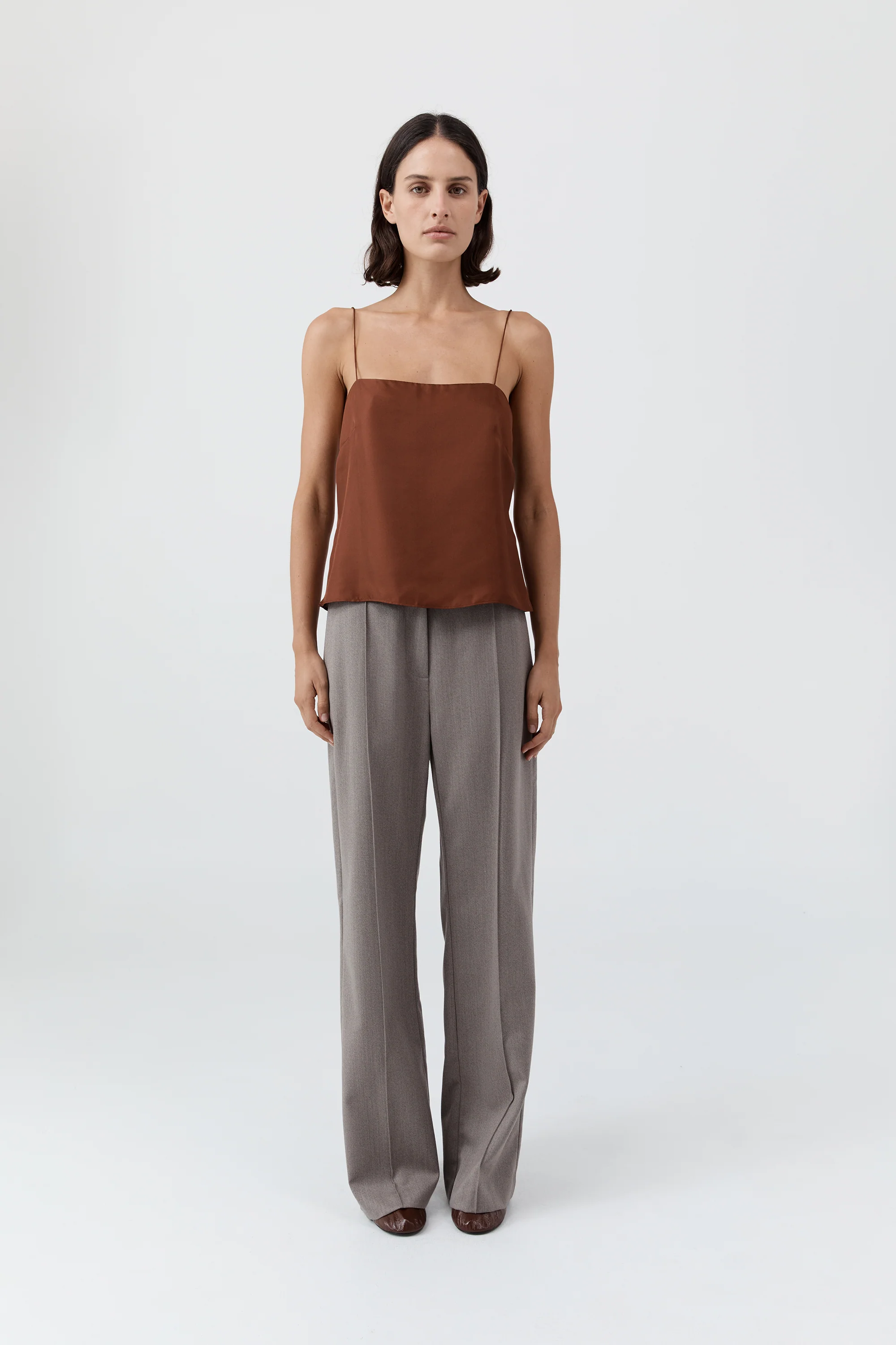 90s Silk Twill Cami - Brick