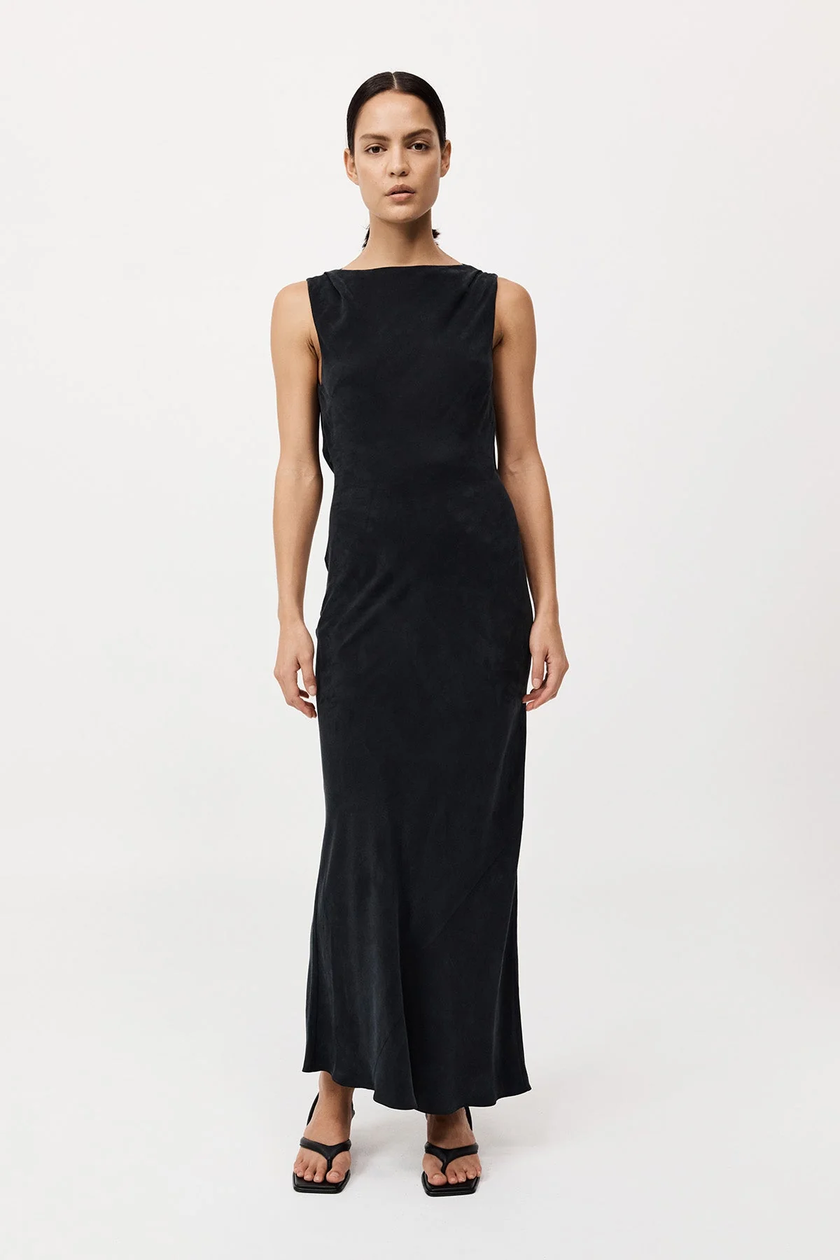 Draped Cowl Dress - Black