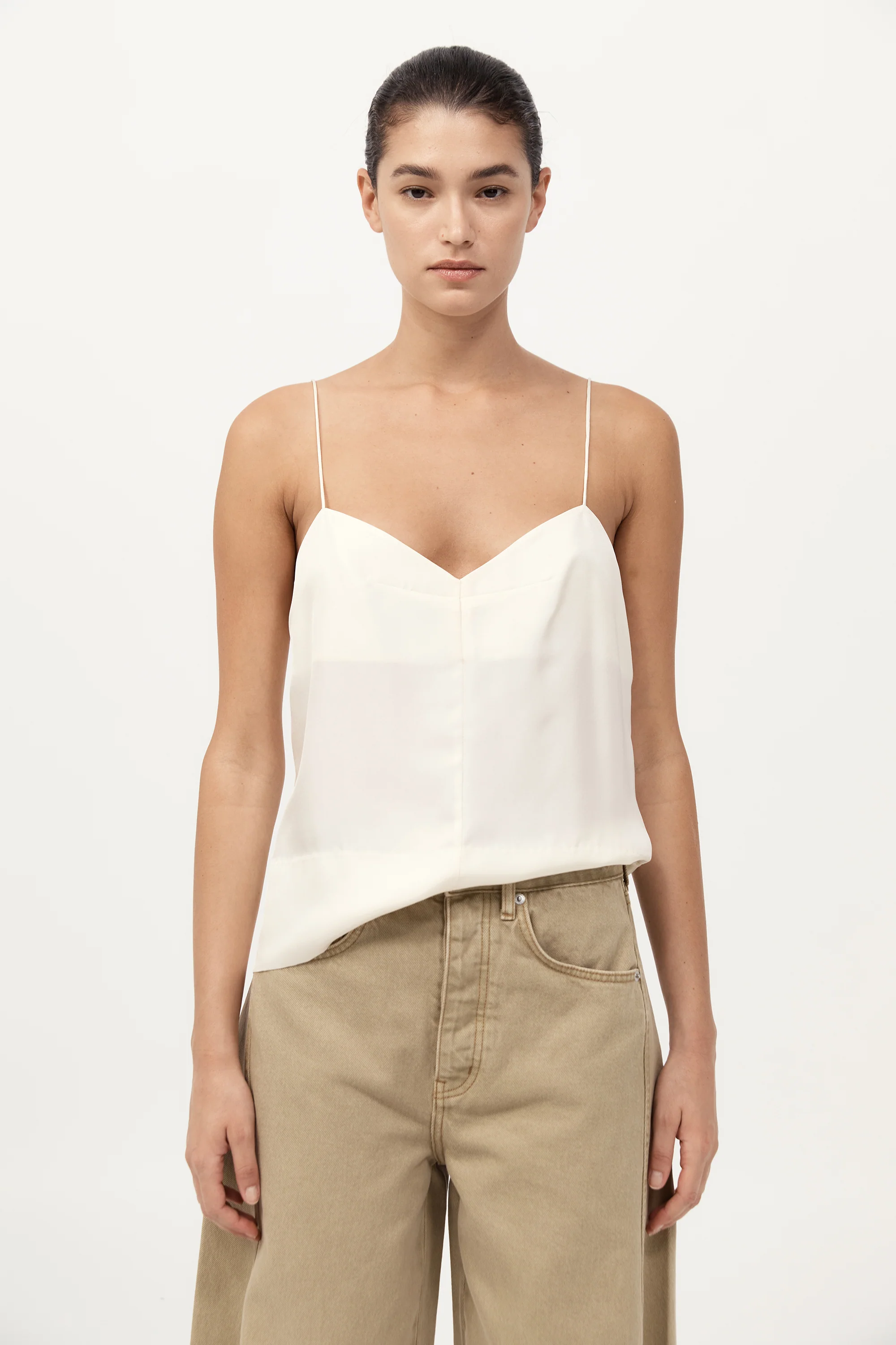 Silk Twill Cami - Milk