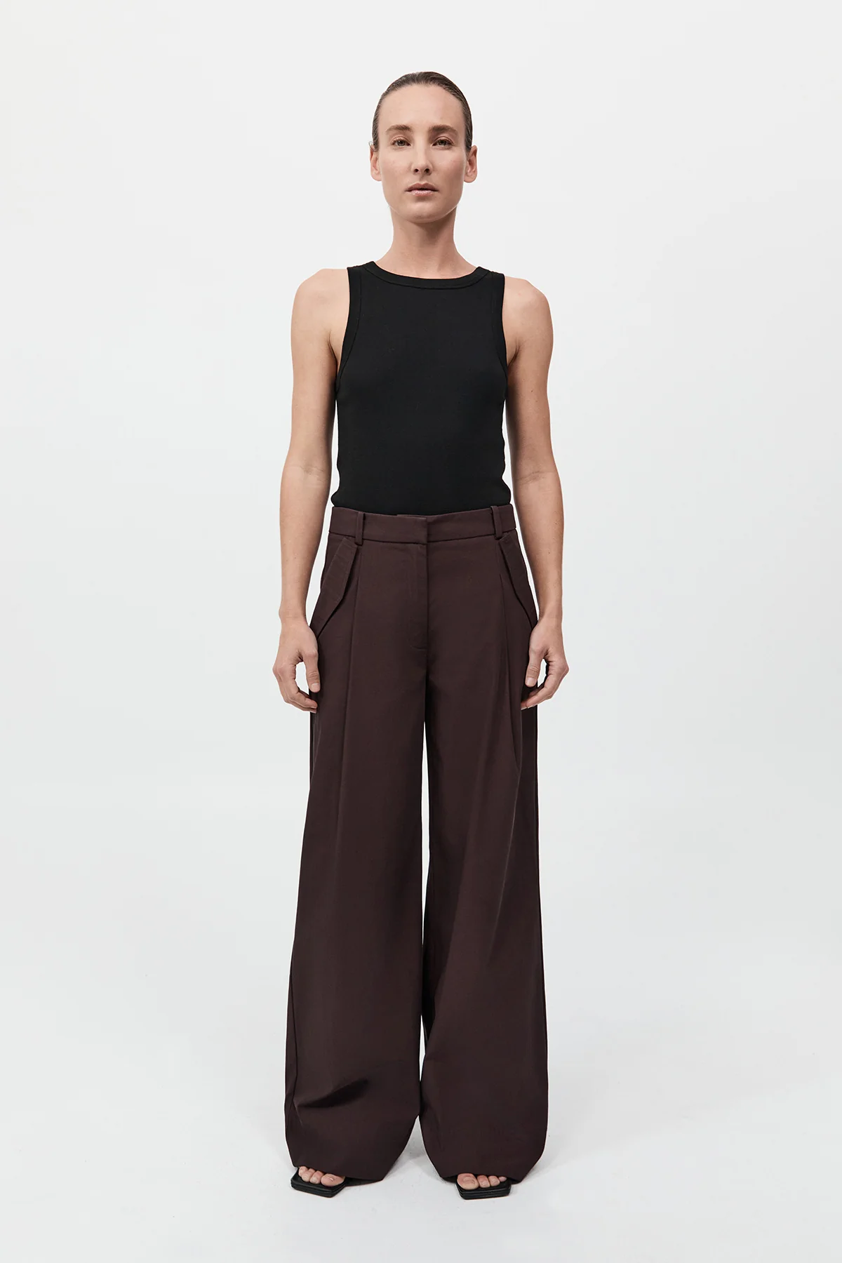 Organic Cotton Bateau Tank - Jet Black