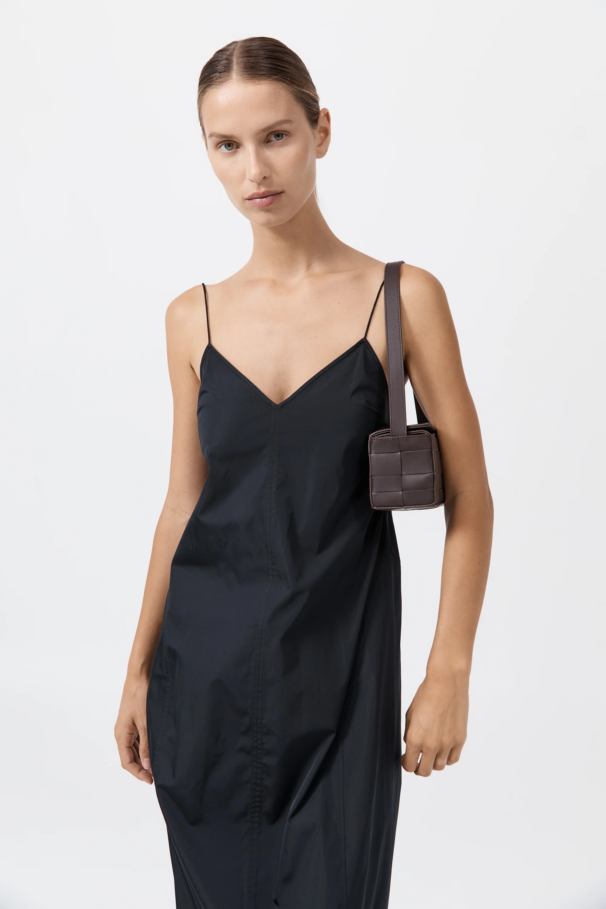 Woven East West Bag - Coffee