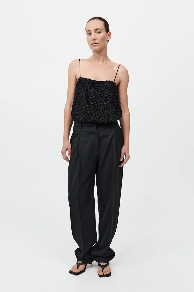 Tailored Pleat Pant - Black