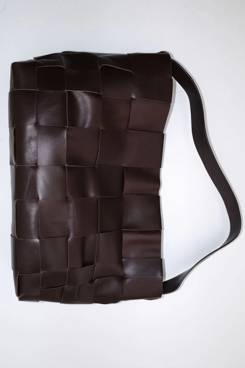 Woven Large Tote - Chocolate