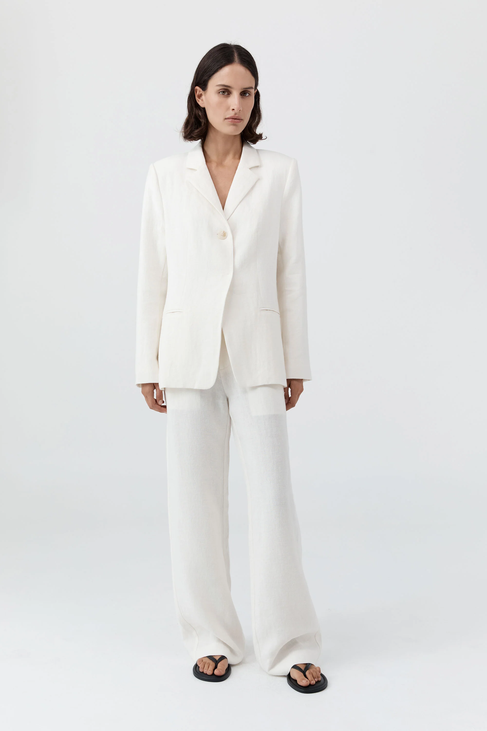 90s Linen Blazer - Off White