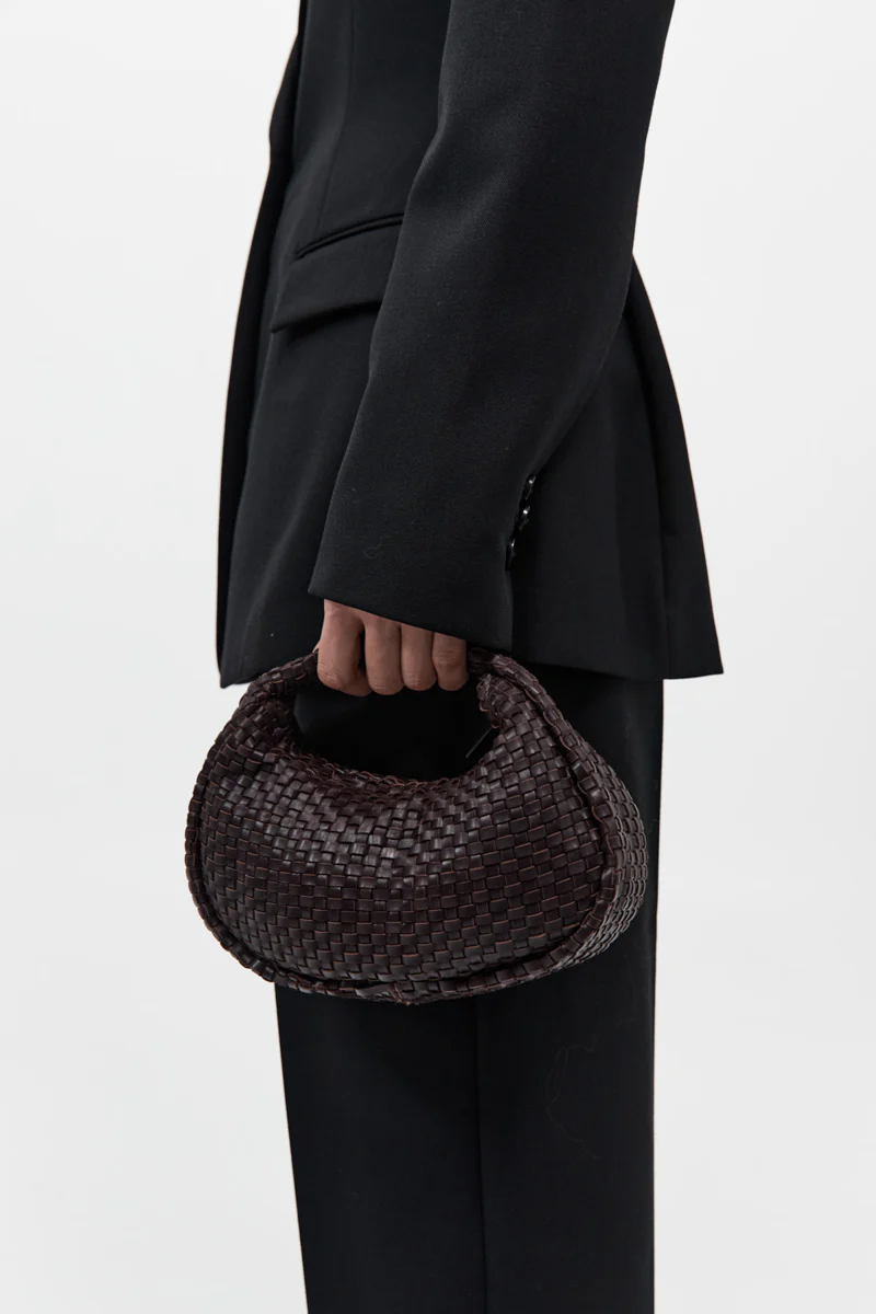 Lattice Weave Mini Bon Bon Bag - Port