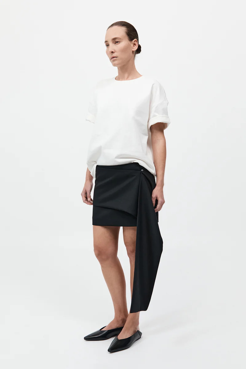 Scarf Mini Skirt - Black