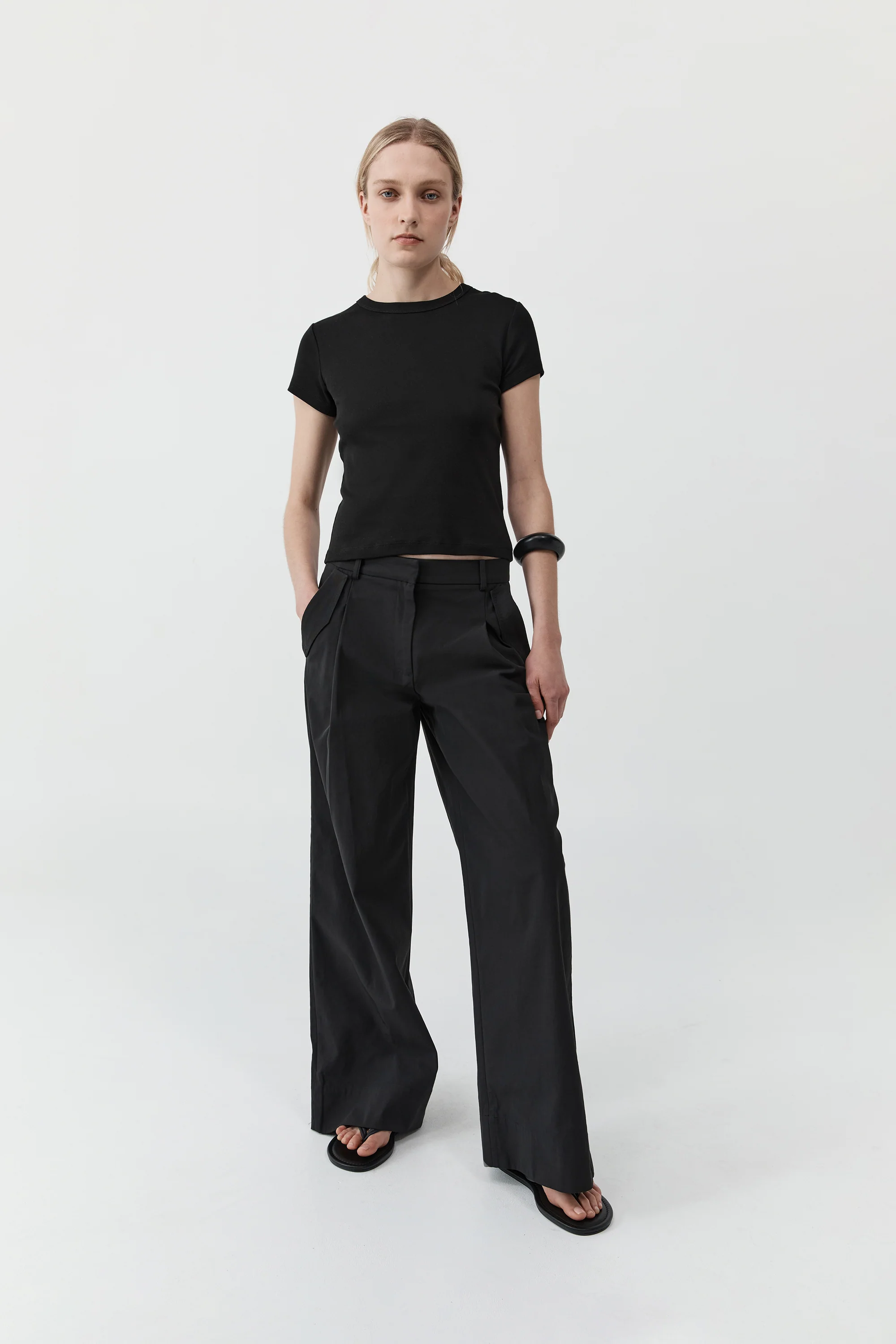 Utility Pleat Pants - Black