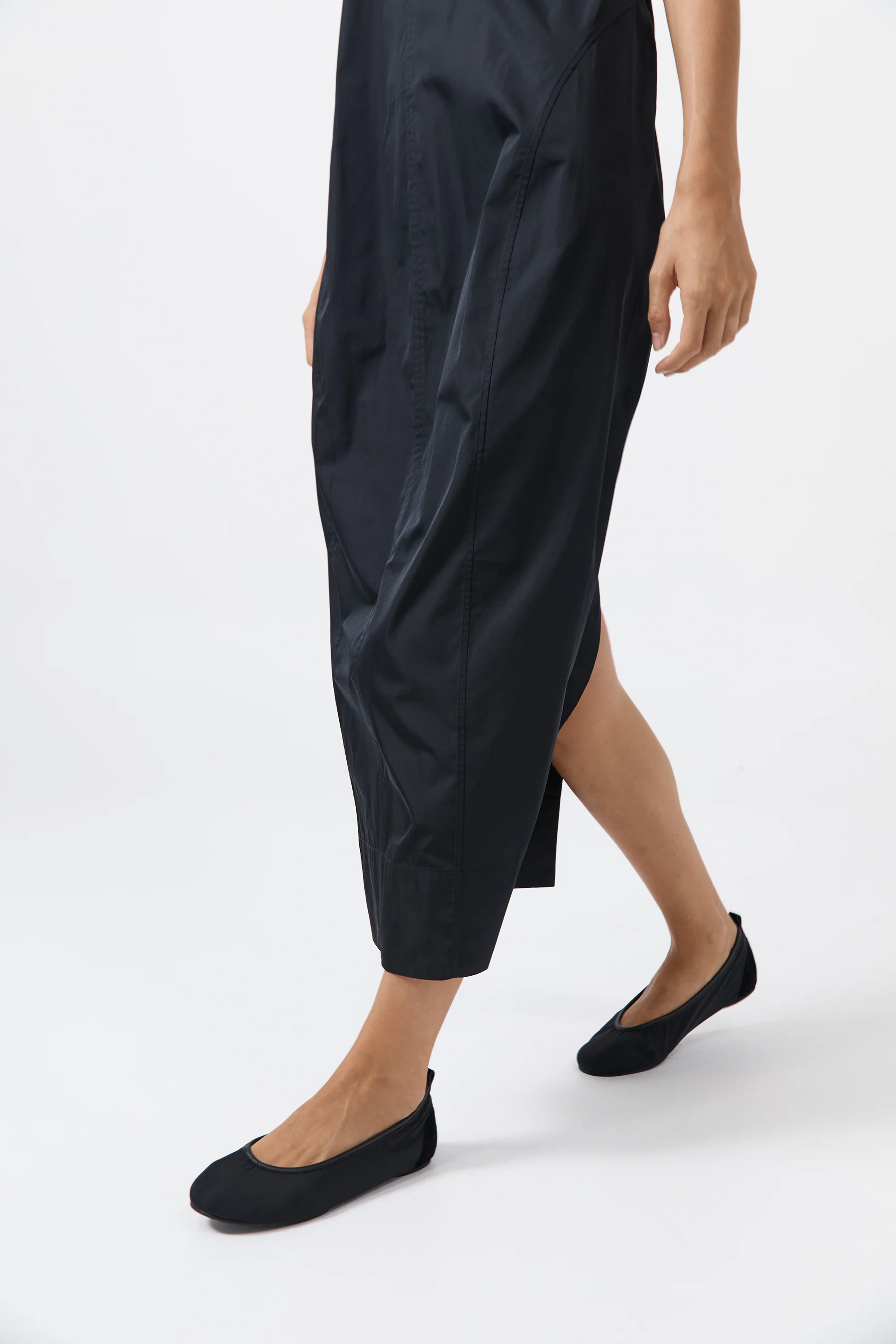 Satin Ballet Flat - Black