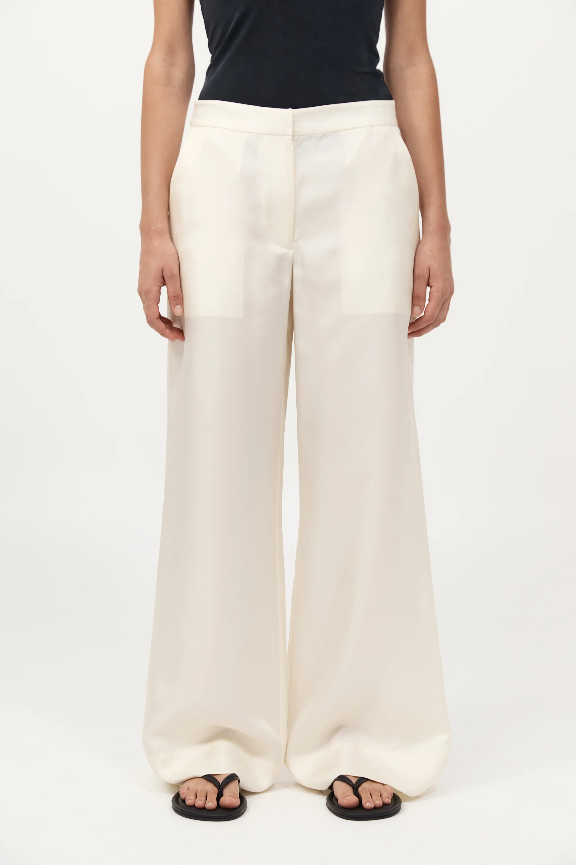 Silk Twill Pants - Milk