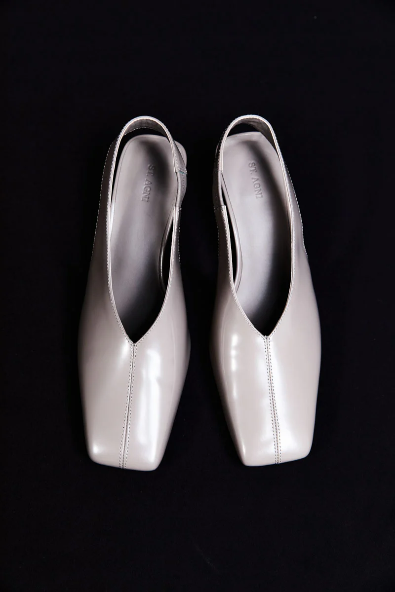 Square Toe Sling Back Heel - Slate