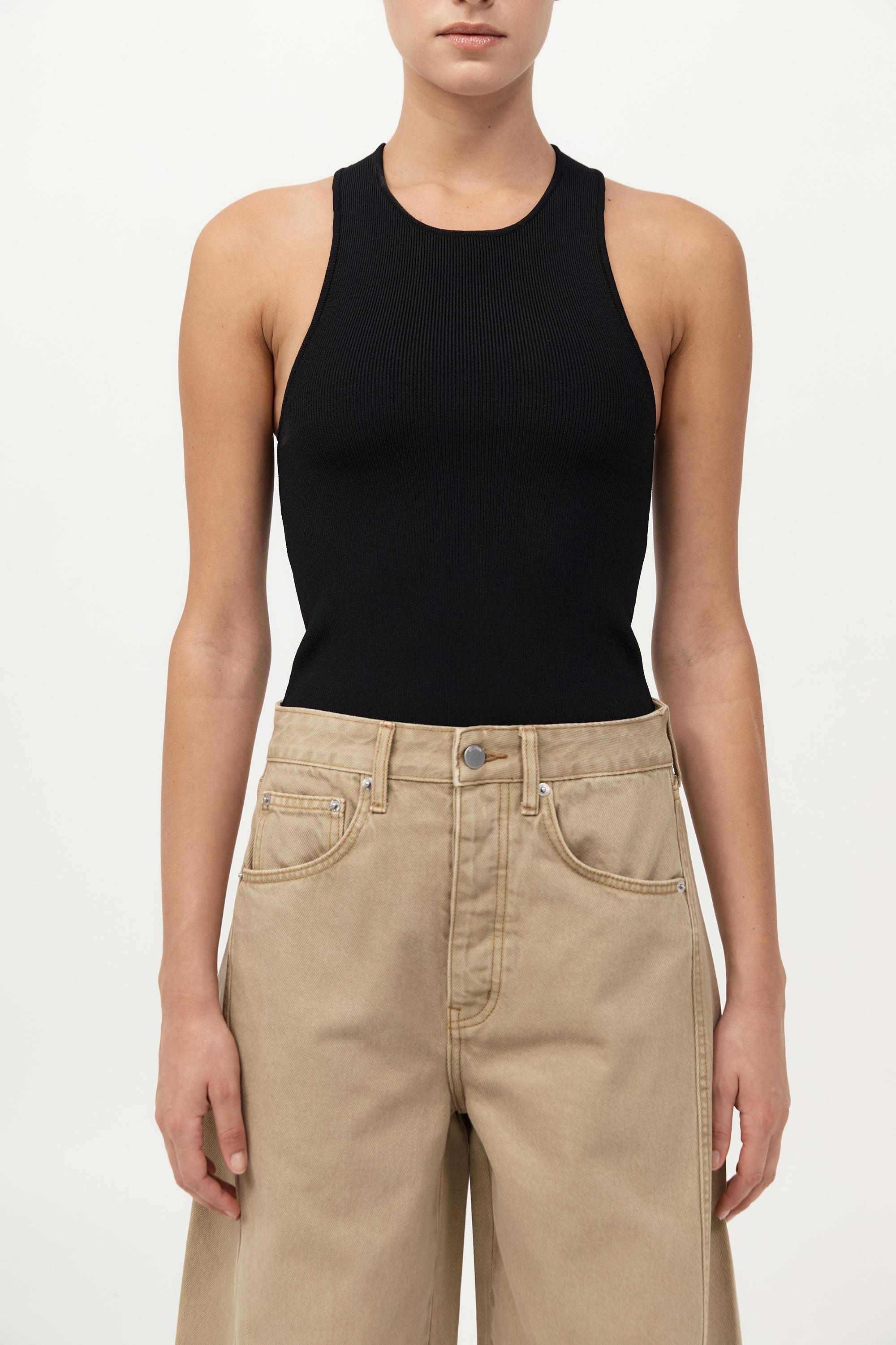 Sculpted Knit Top - Black