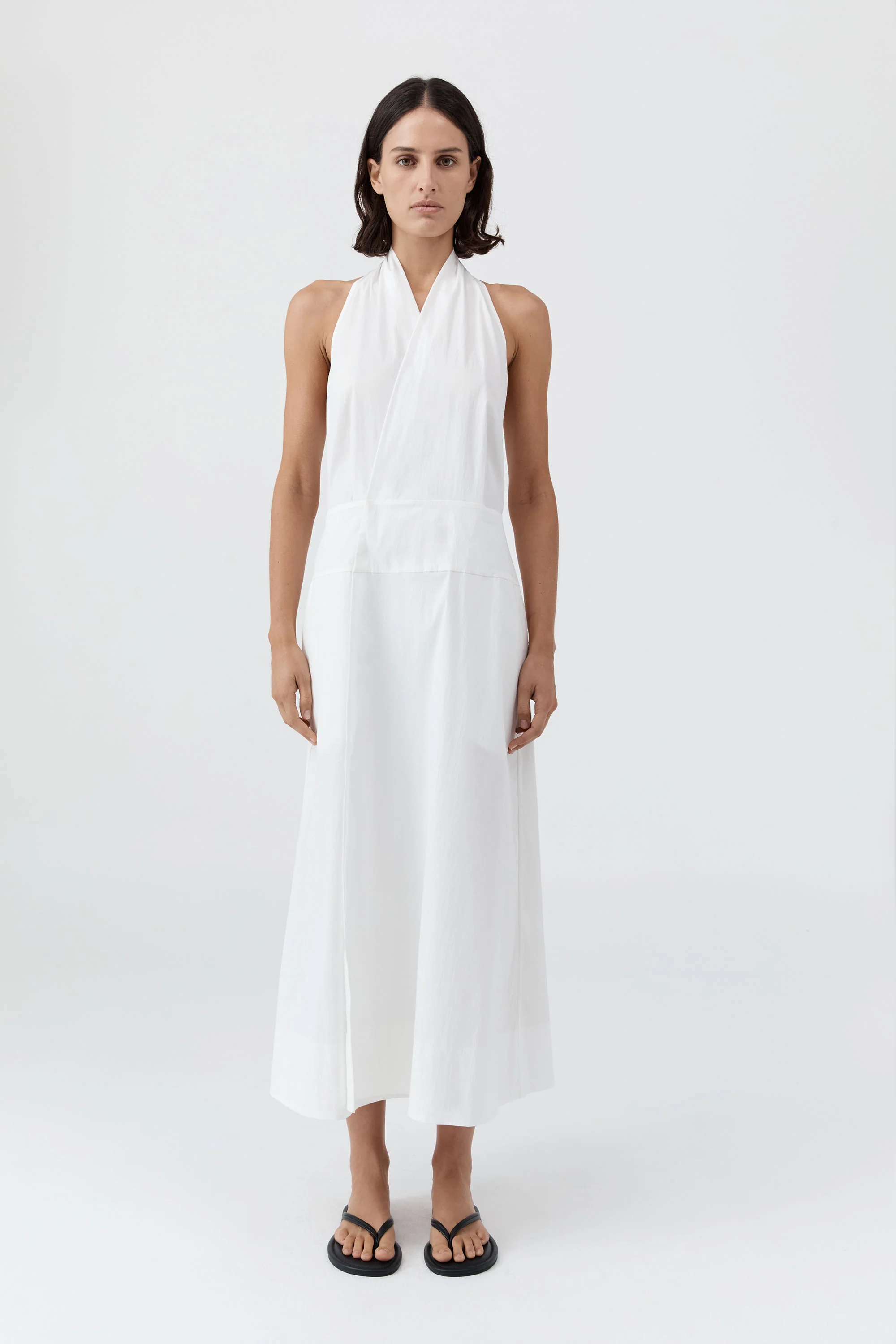Halter Wrap Dress - White