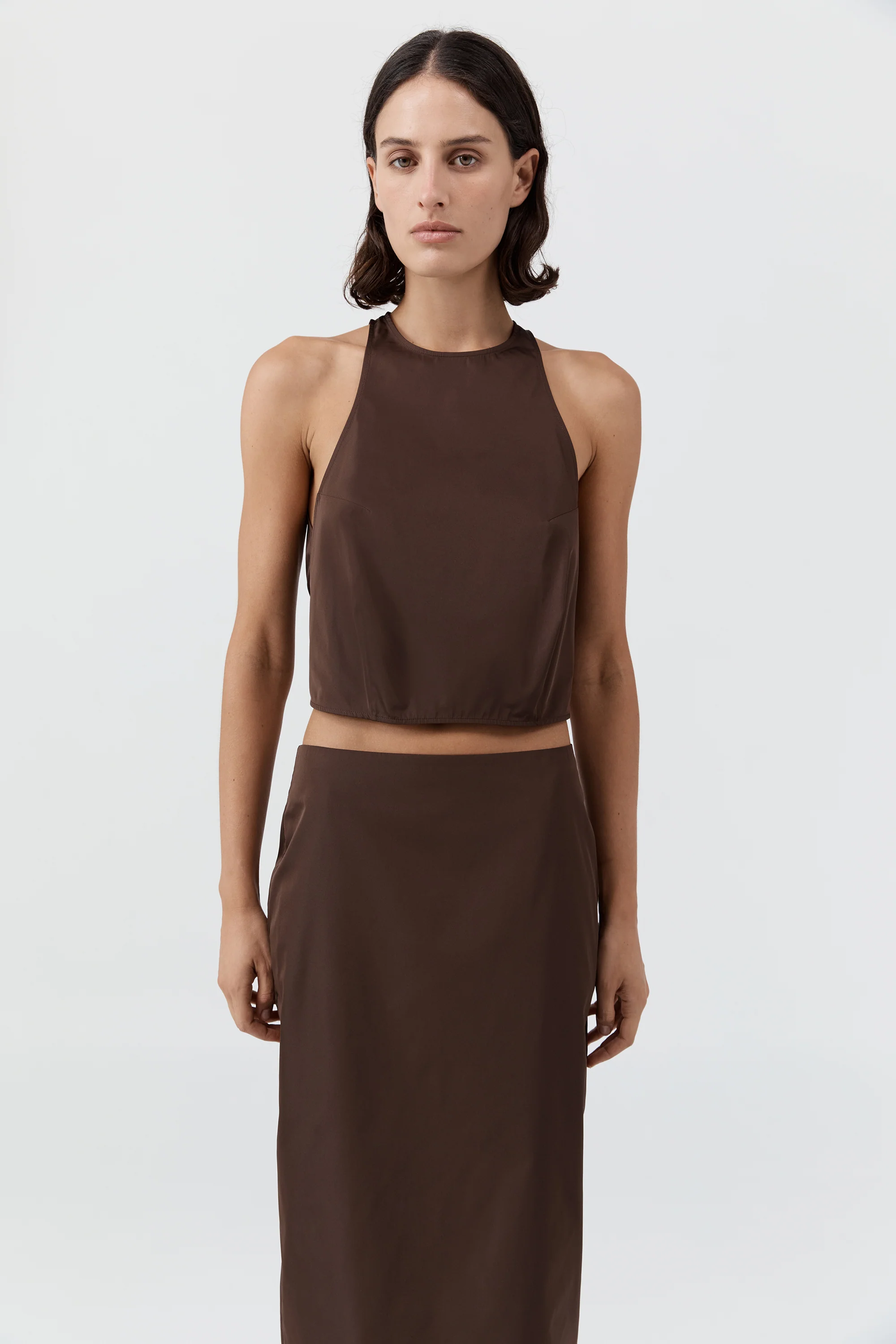Paper Taffeta Cocoon Top - Mocha