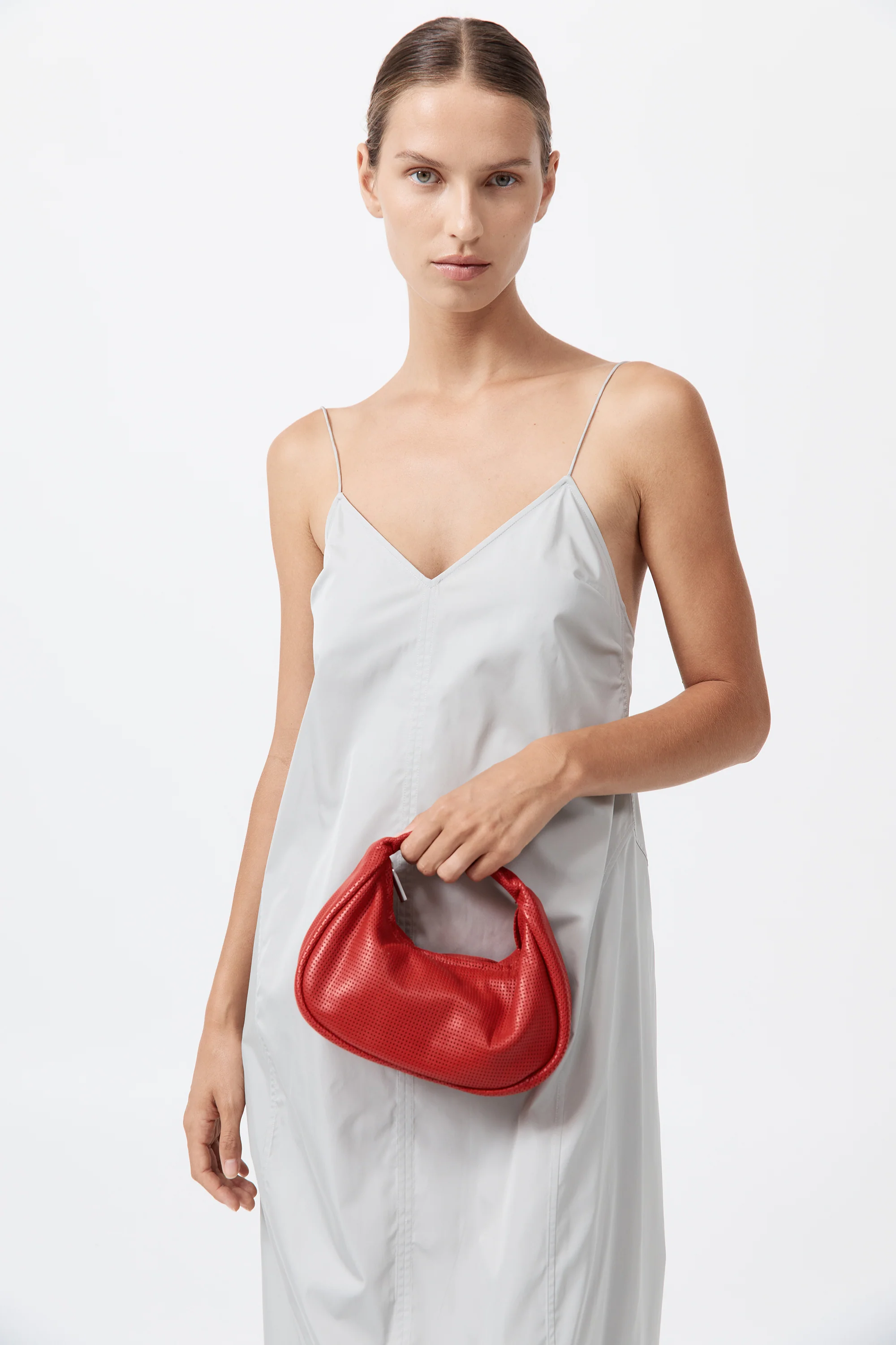Perforated Mini Bon Bon Bag - Rosso