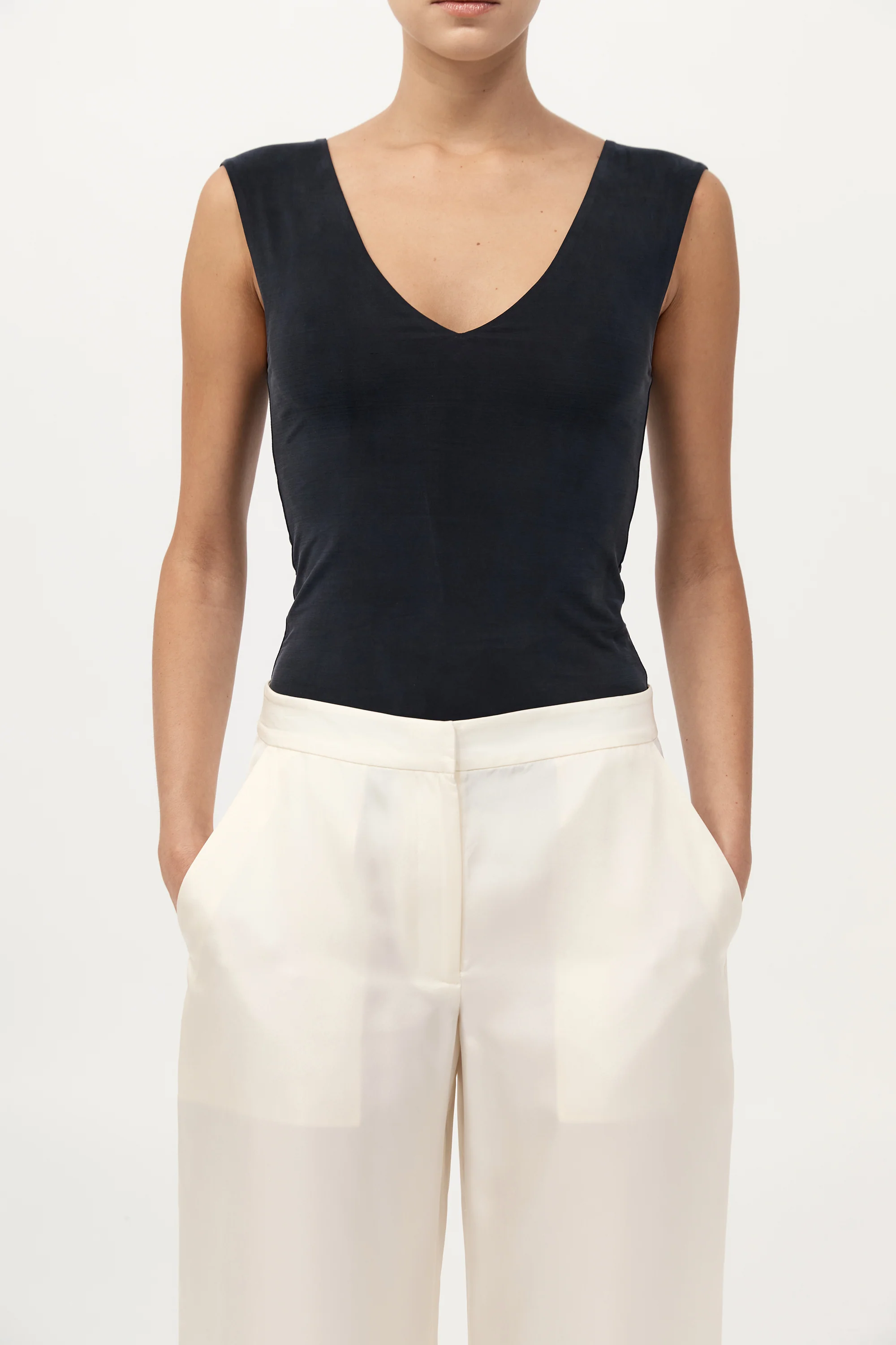 90s Cupro Top - Black