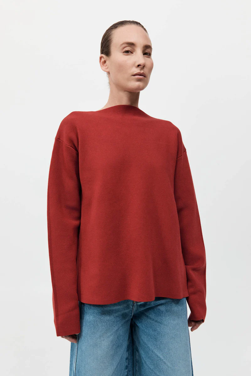 Milano Knit Scarf Jumper - Rosso