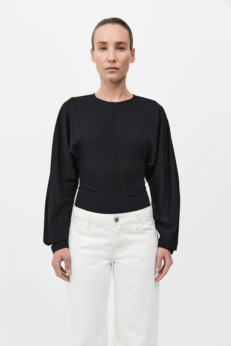 Dolman Sleeve Bodysuit - Black