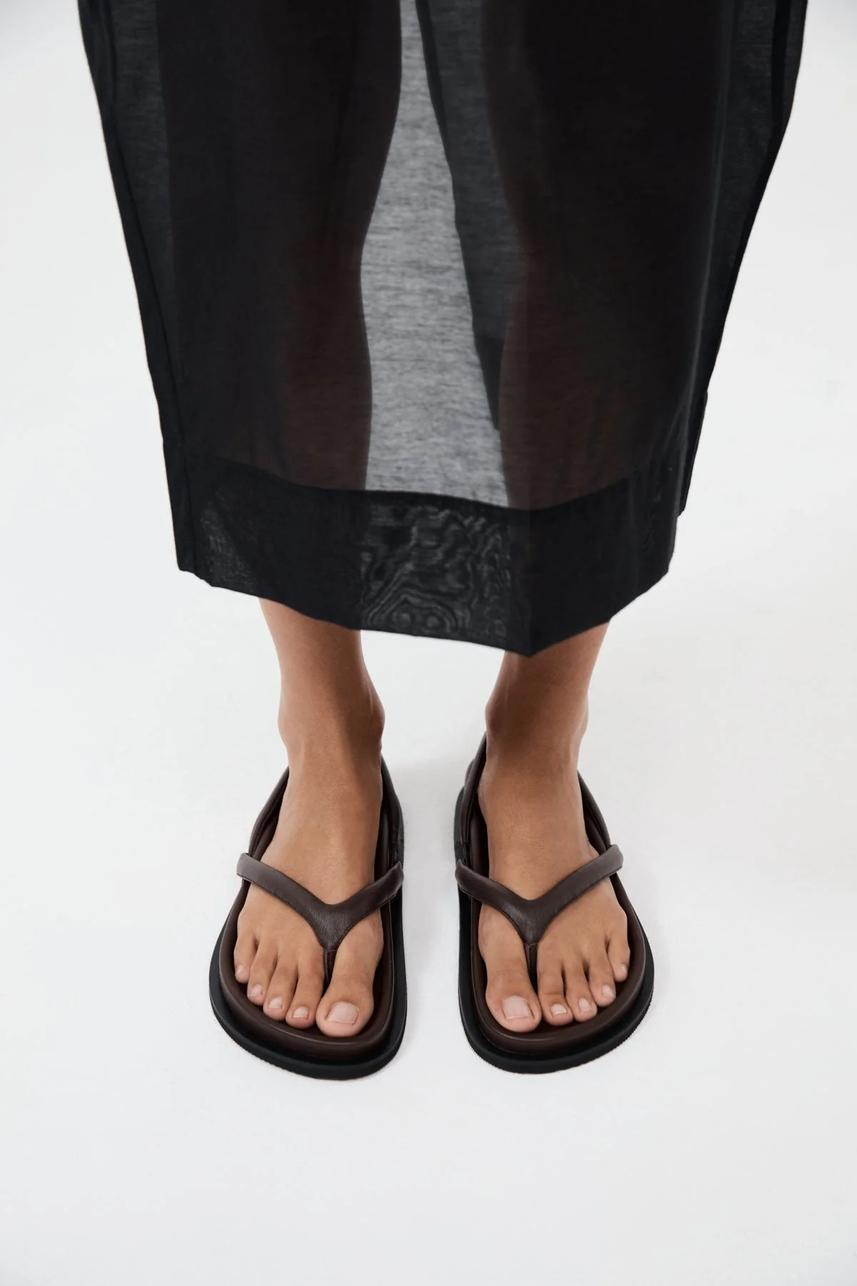 Sling Back Thong Sandal - Chocolate