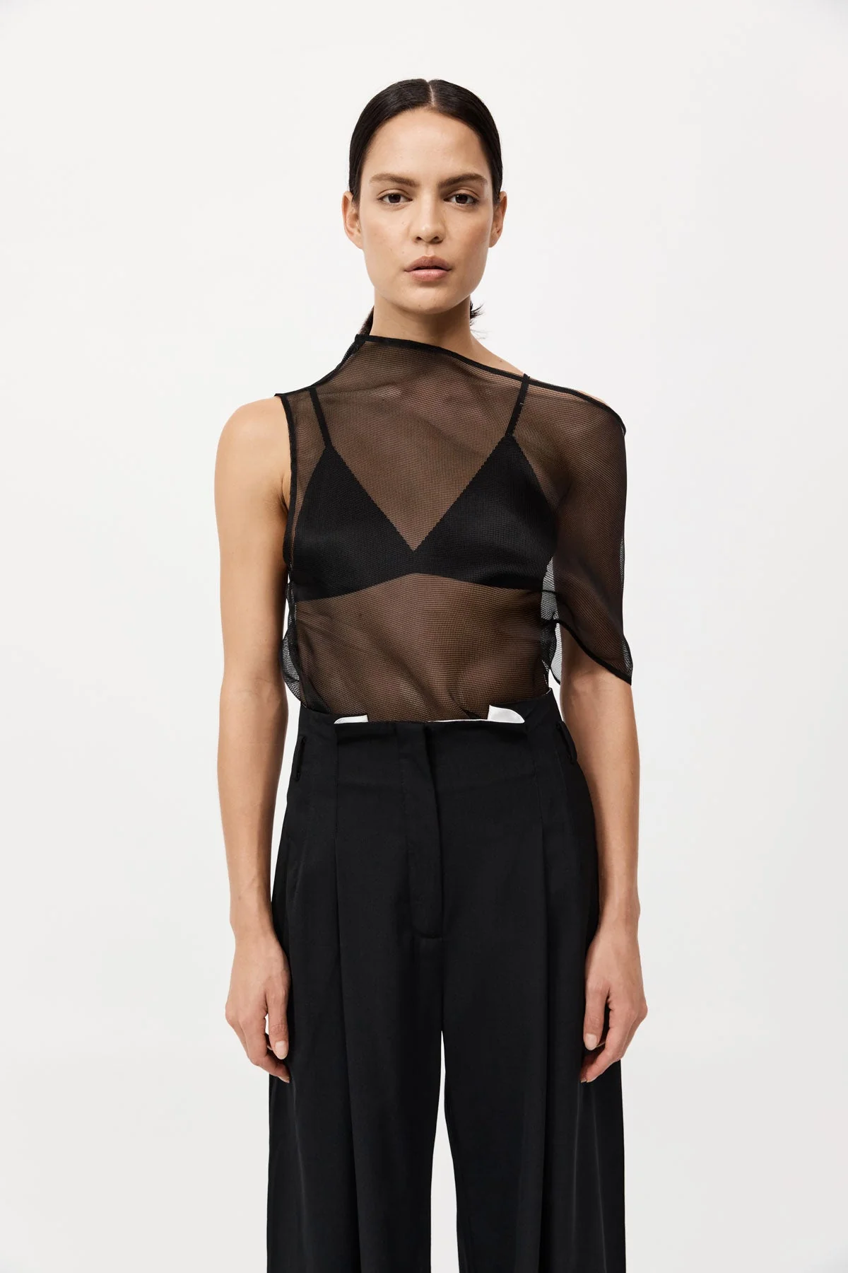 Silk Mesh Top - Black