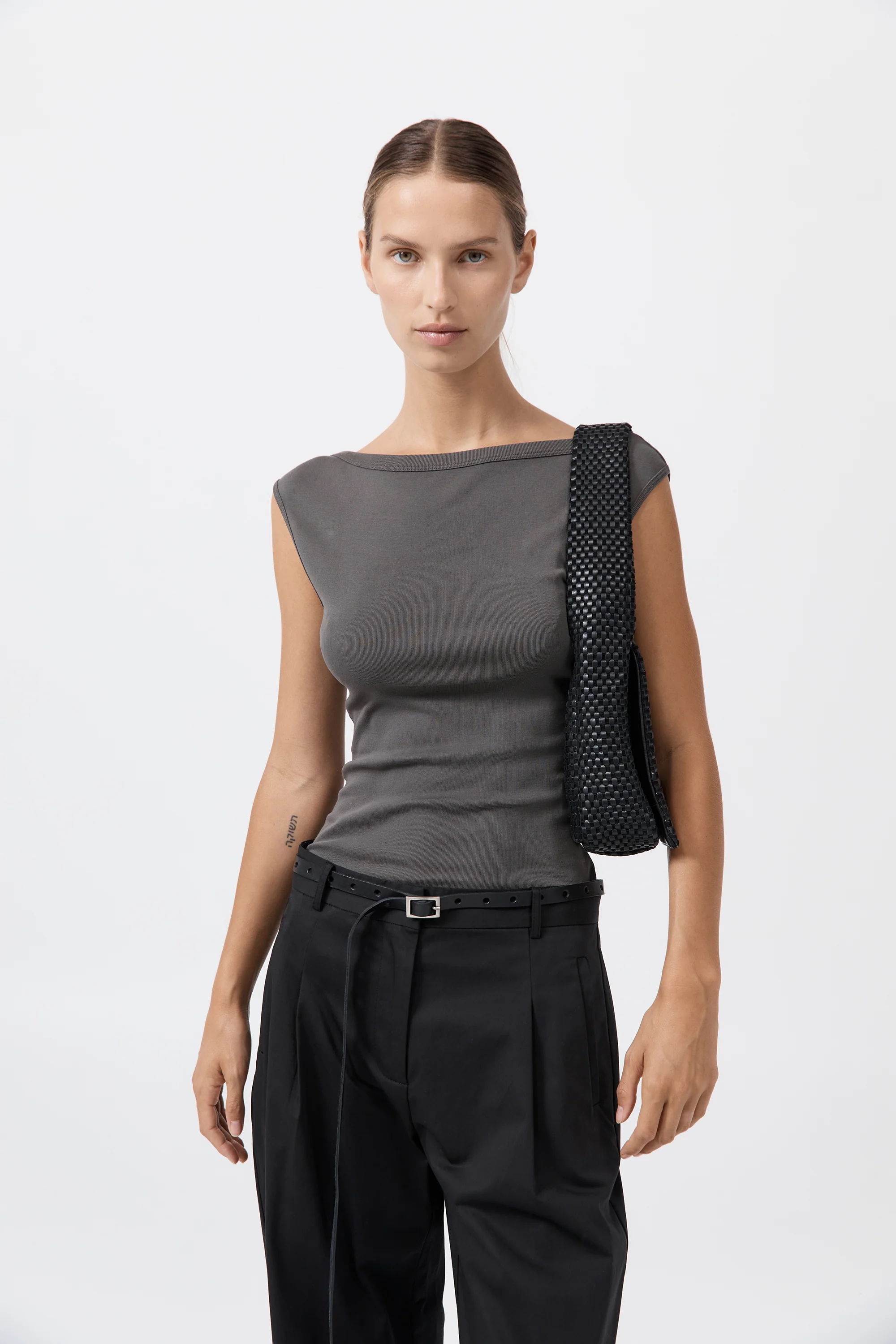Perforated Slim Belt - Black