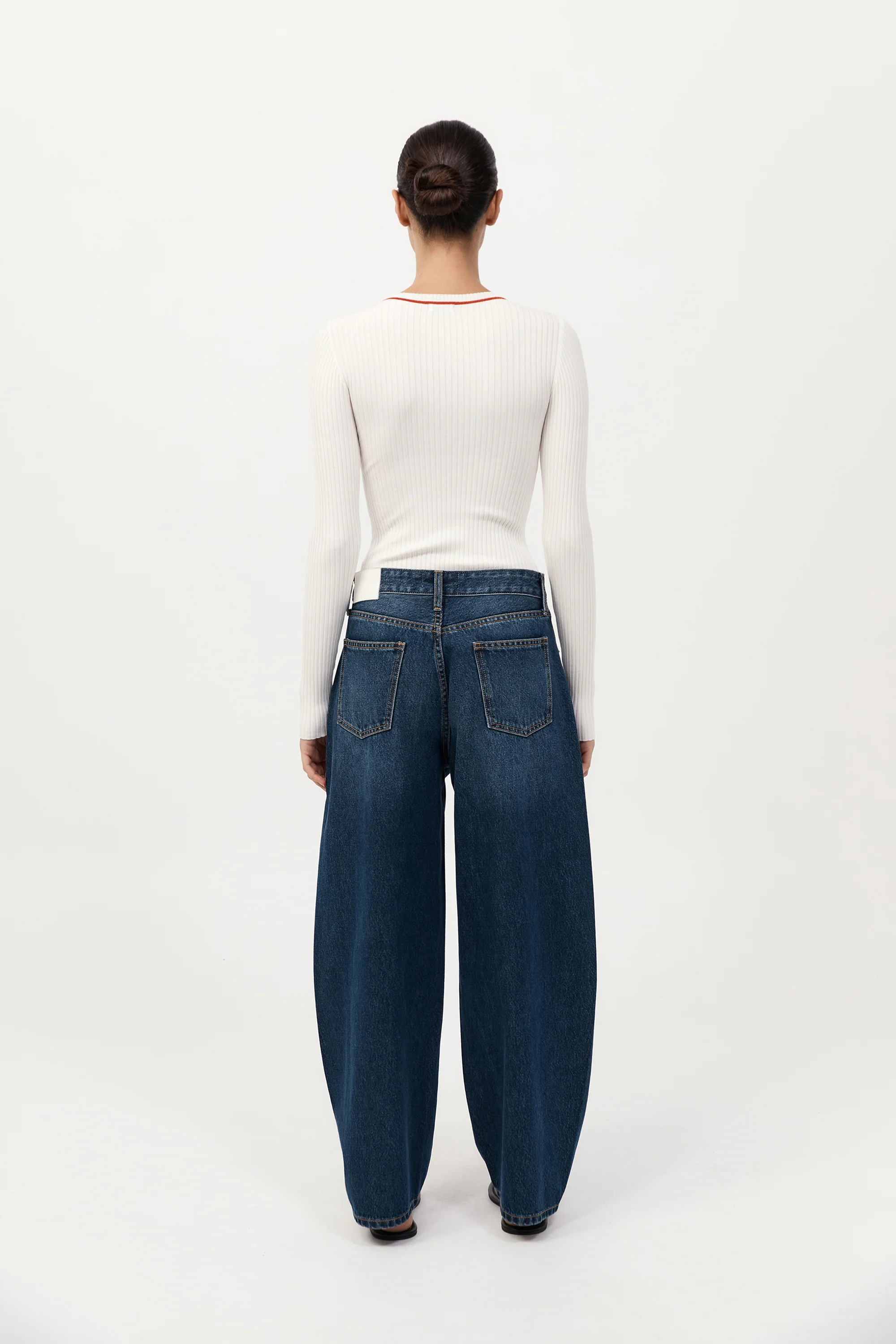 Mid Rise Balloon Jeans - Dark Indigo