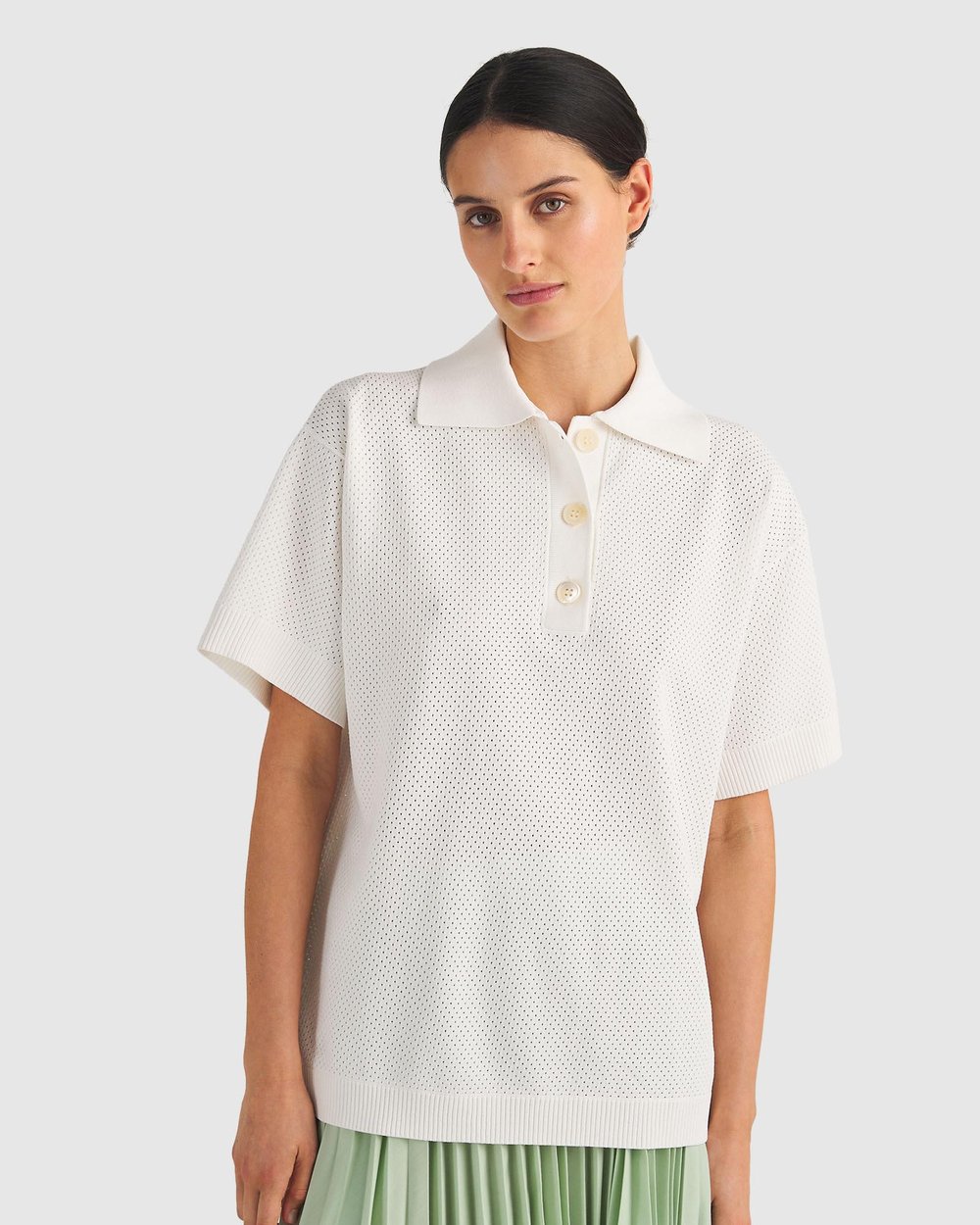 Mesh Stitch Polo Shirt