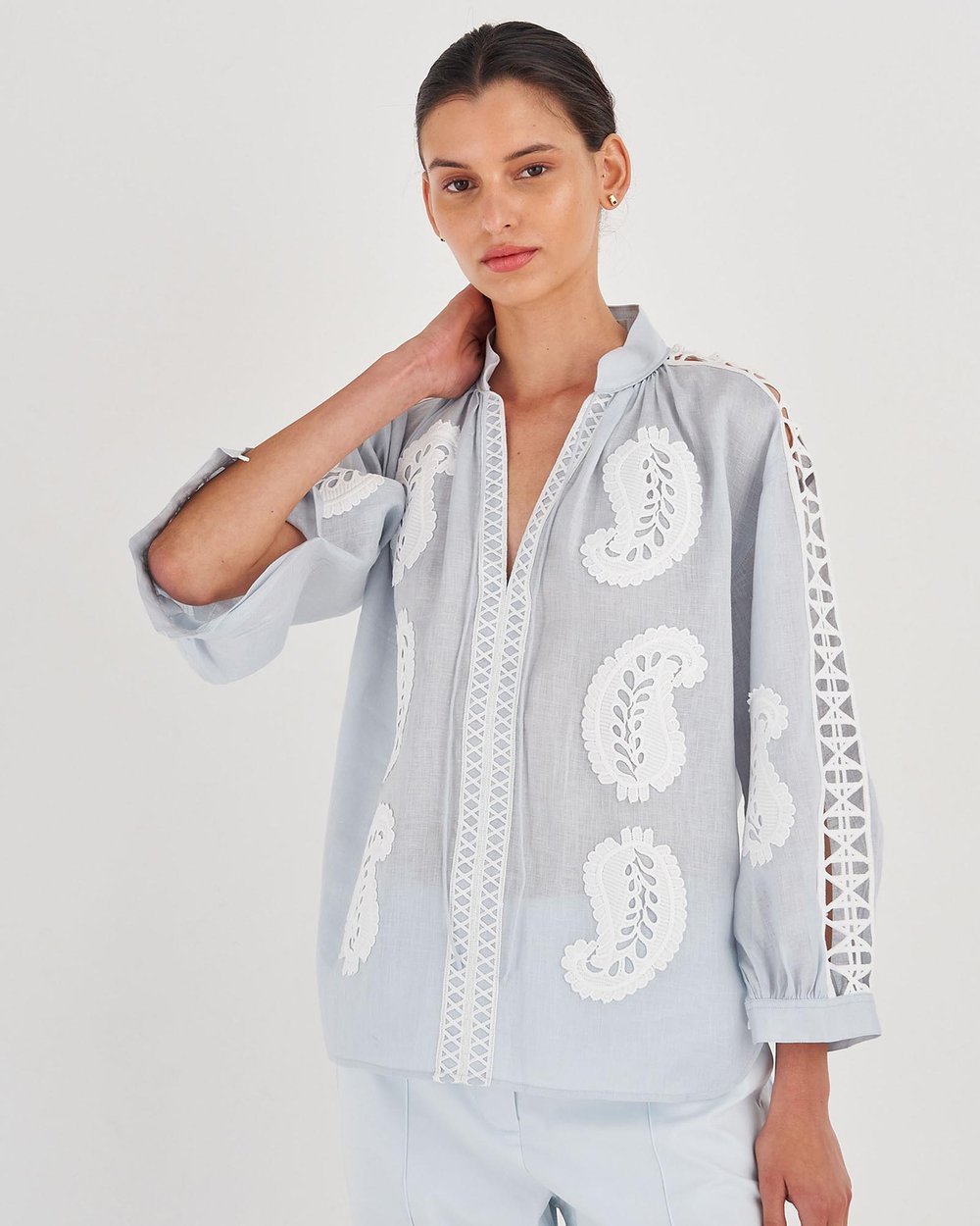 Paisley Lace Detail Shirt