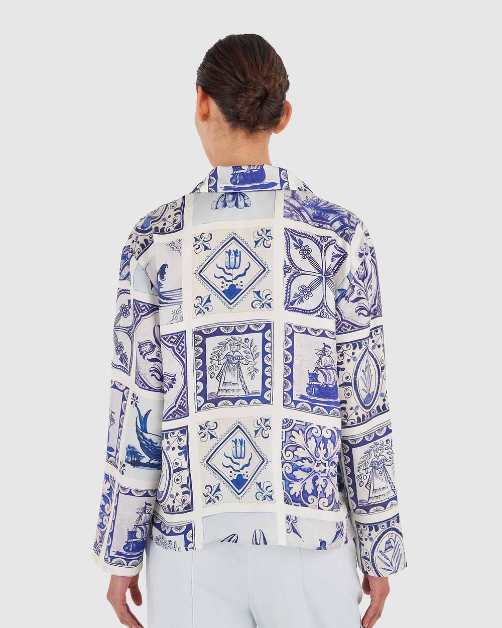 Tile Print Long Sleeve Shirt
