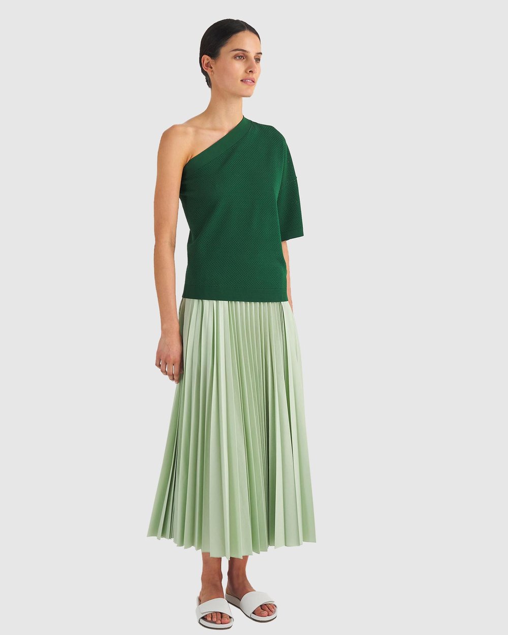 Mesh Stitch One Shoulder Top