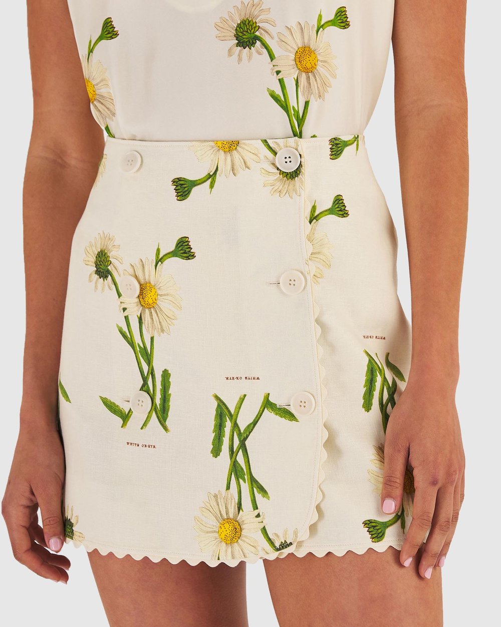Field Daisy Linen Wrap Skirt