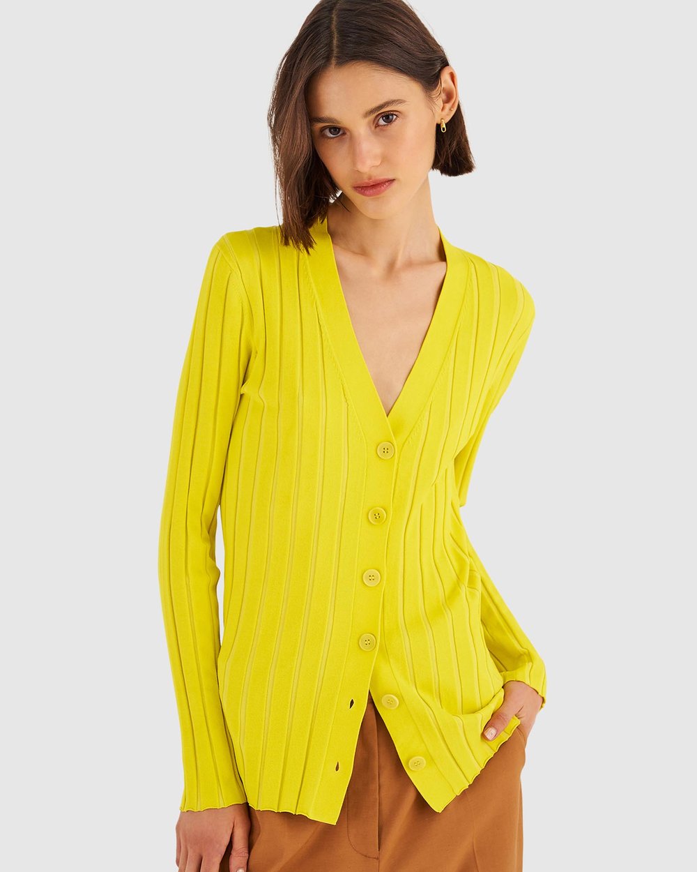 Long Sleeve Rib Cardi