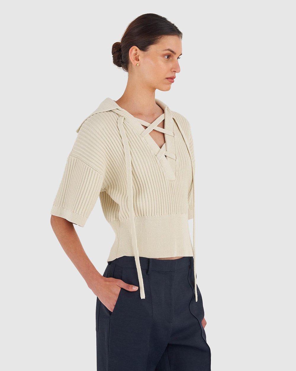 Short Sleeve Rib Knit