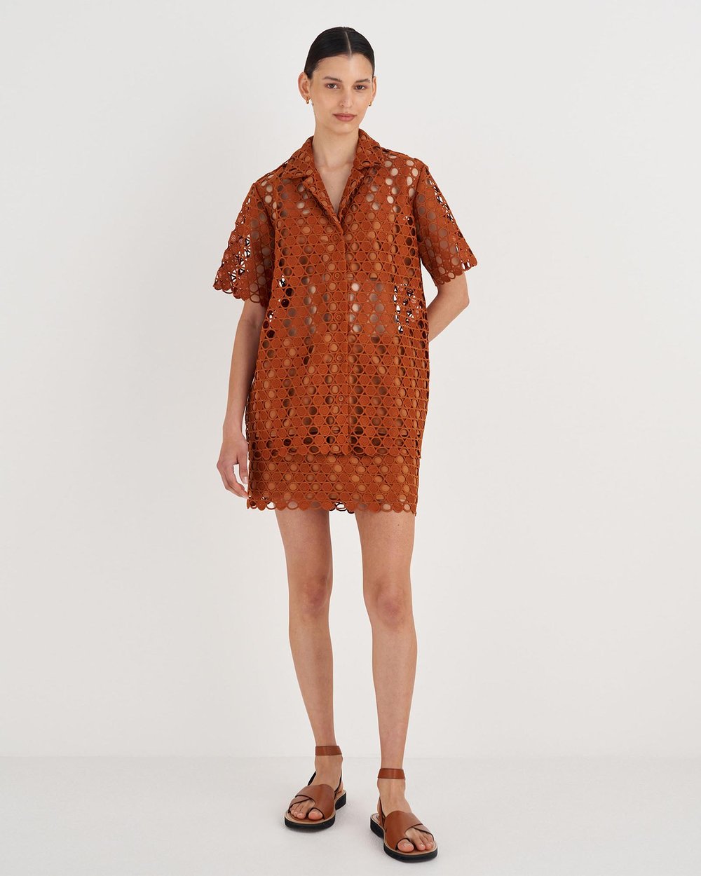 Short Sleeve Lace Over Shirt