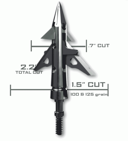Sevr Titanium (Ti) 1.5 4-Blade Hybrid Broadhead / 100 Grain