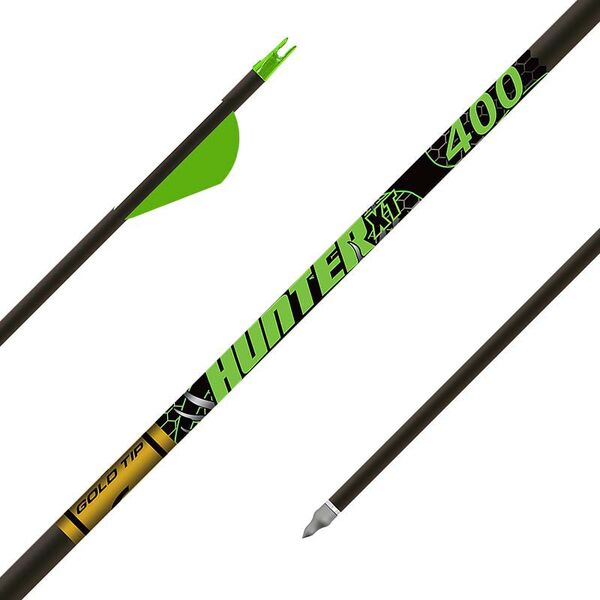 Gold Tip Hunter XT Fletched Carbon Arrows 12 Pack / 300