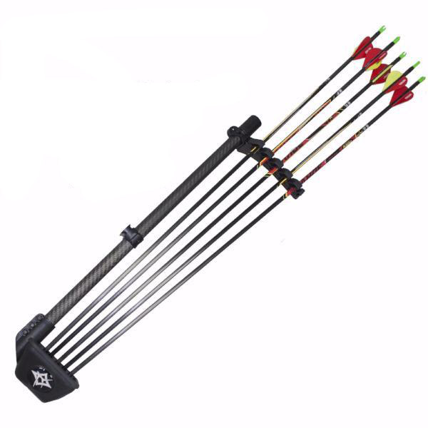 Option Archery Quivalizer - Tactical Aluminium Tube - Black - Machined Hood - 5 Arrow - Standard Gripper - 18 Inch