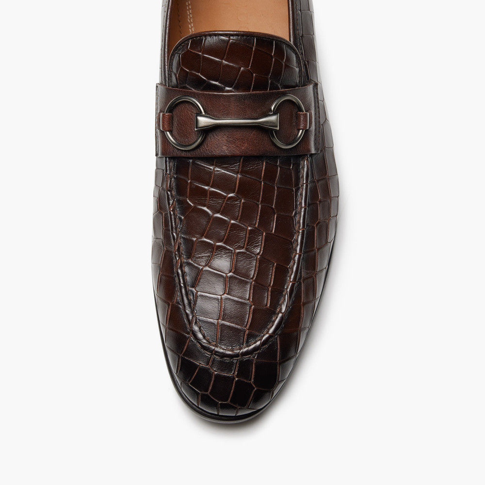 Candela Croc Brown Loafers