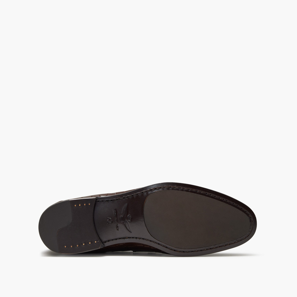 Candela Croc Brown Loafers
