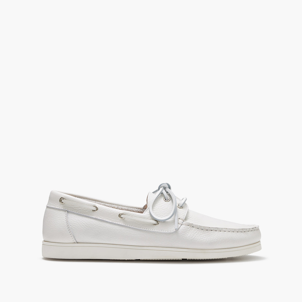 Porto White Boat Shoes
