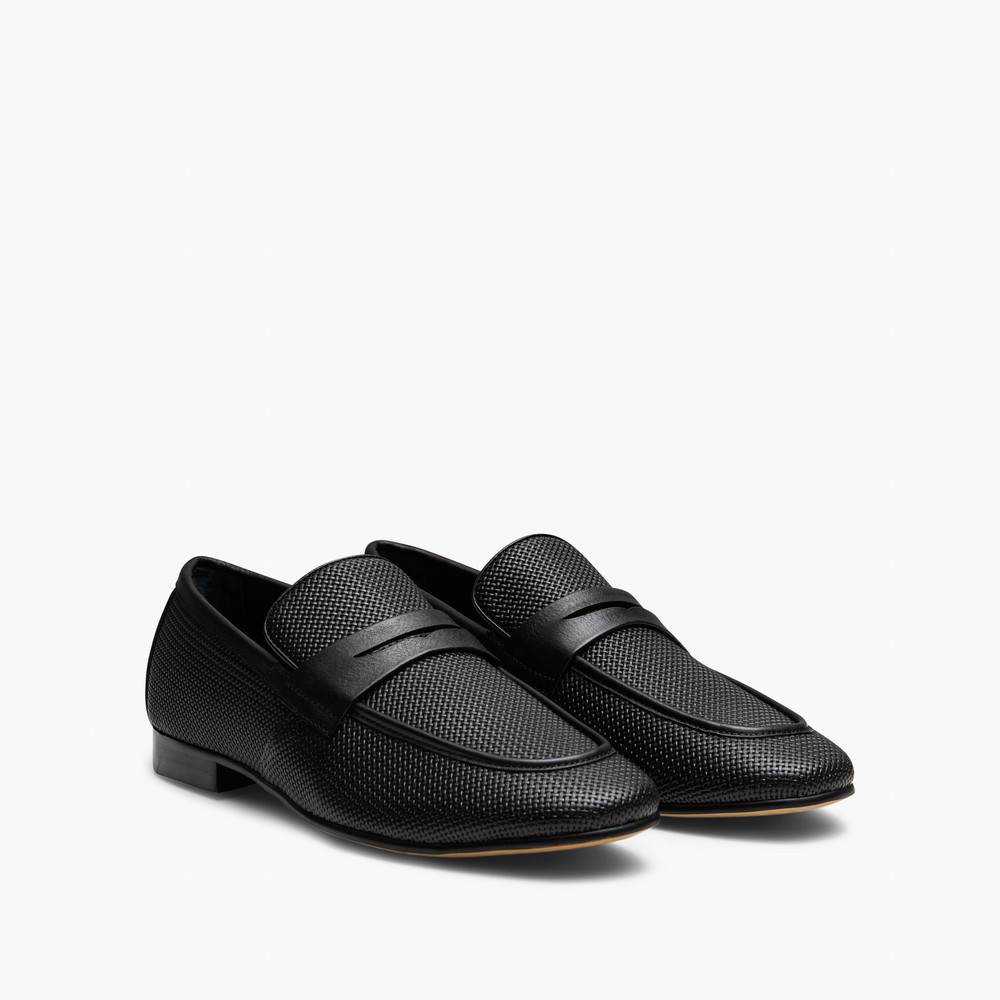Cavarra Black Penny Loafers