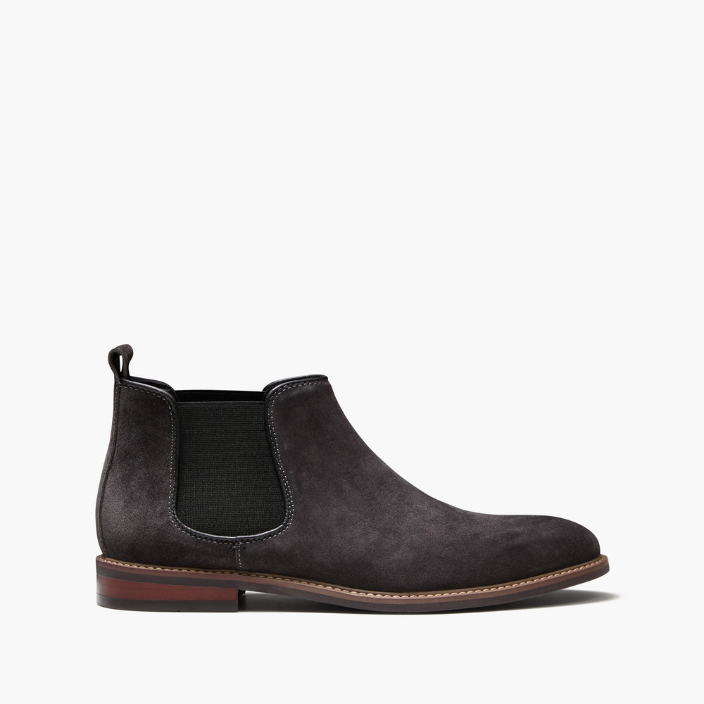 Lucca Suede Charcoal Chelsea Boots