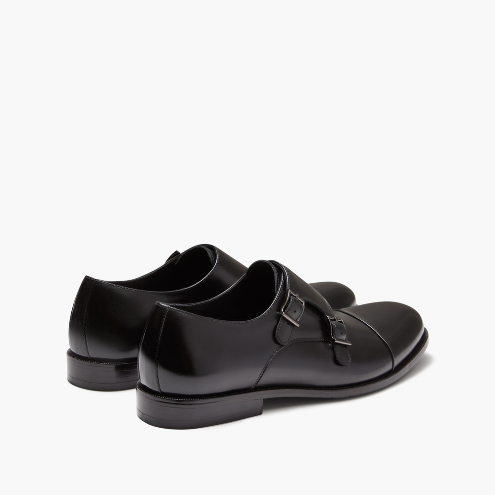 Balmoral Black Monk Strap Shoes
