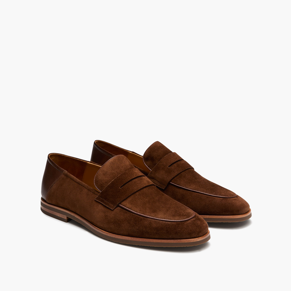 Giacomo Brown Suede Loafers